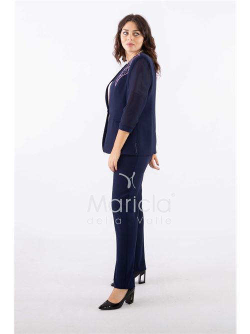 tailleur strass onda collo PAOLA FORTI | PF2180BLU